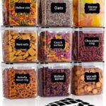 Feshory 9 Pack Airtight Food Storage Containers Set for Kitchen & Organisation - Pantry Storage Organiser, Cereal Storage Containers with 100% Leak-Proof Lids Ideal for Dry and Wet Food