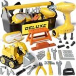 Lehoo Castle Tools Kit Kids Toys, Boys Toys Kids Tool Set with Drill & Excavator Toy, Construction Toys Toolbox Set for Boys, Toys for 3 4 5 Year Old