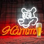 Hamms Beer Bear Neon Sign for Wall Decor Dimmable Hamm's Beer Light Neon Sign Led Bear Neon Light Signs for Beer Pub Club Home Bar, Man Cave