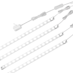 Cefrank LED Display Case Lights, 4-Pack Plug-in Cabinet Light Kit, 6000K | Aluminum housing, ETL listed, 12V wired, 600 lumens, 6.6 ft cord, tape or screw...