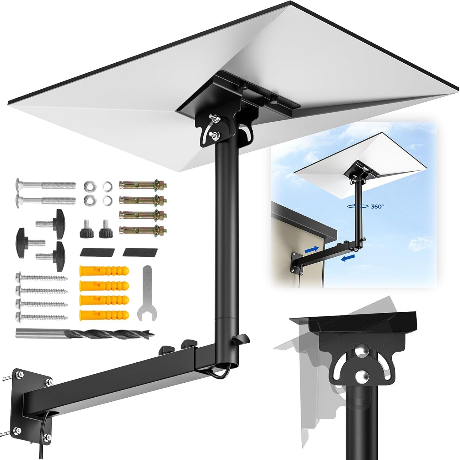 talha-order Starlink Mount for Standard 4/4X/Gen 3, 360°Adjustable Telescoping - Image 1