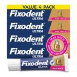 Fixodent Ultra Max Hold Secure Denture Adhesive Cream for Full and Partial Denture Wearers, 2.2oz (Pack of 4)