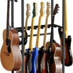 MAHANCRIS Guitar Stand for Acoustic Holder, Electric Guitar, Bass, Multiple Guitars Rack Holder, Floor Adjustable for Guitars, Guitarss Amp Accessories, for Home Music Studio, Rustic Brown GSHR6501