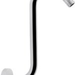 NearMoon S Shaped Shower Head Riser Arm, Shower Extender Arm with Flange, Standard 1/2" Connection- Bathroom Accessory (10 Inch, Chrome)