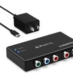 Component to HDMI Converter, PORTTA RGB/YPbPr/5 RCA to HDMI Adapter Video Converter, Support 1080p 60Hz Compatible with PS2, PS3, Xbox 360, DVD, Wii, HDTV, Monitor, Projector