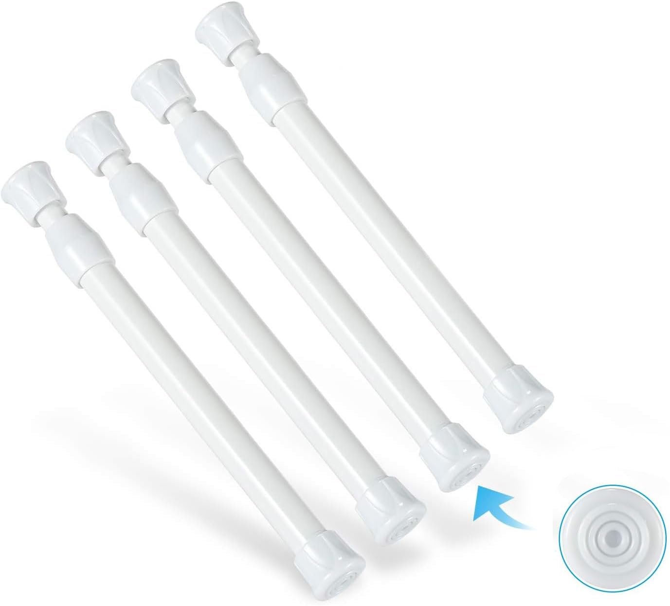 51kedb5yxvL._AC_SL1470_ 4 Pcs Tension Rod, Goowin Short Tension Rod, No Drilling Small Tension Rods for Closet, Rustproof Spring Rod, Mini Thin Tension Rods for Cabinets, Cupboard, Wardrobe Bars, Bookcase (White, 7-11 inch)