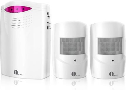 1byone Driveway Alarm Wireless Outside, 1 Receiver 2 Infrared Sensors