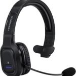 JM100 Trucker Bluetooth Headset with AI Noise Canceling, Wireless Headset with Rotatable Microphone and Big Mute Button, 34 Hrs Talk Time for Trucking, Home Office, Call Center