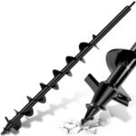 Upgraded Auger Drill Bit for Planting, 3''x32'' Drill Auger for Digging Holes, Heavy Duty Post Hole Digger for Garden Planting, Bulbs Fences Umbrella Holes, Fit 3/8" Hex Drive Drill