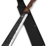 Machete, 16.7" Machete for Cutting Trees Heavy Duty, 3Cr13 Stainless Steel Full Tang with Nylon Sheath, Great for Clearing Brush, Survival, Camping and Outdoor