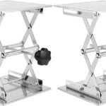 JOIKIT 2 PCS 8 x 8 Inch Lab Jack Scissor Stand, Stainless Steel Lab Lift Table Platform, Laboratory Lift Stand, Expandable Lift Height Range from 85mm to 280mm, Load Bearing 15kg/33lbs