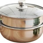 Stainless Steel Steamer Pot with Lid,2-Tier Stainless Steel Steaming Cookware with Handle for Healthy Cooking,Vegetables, Seafood（28cm/11 inch）