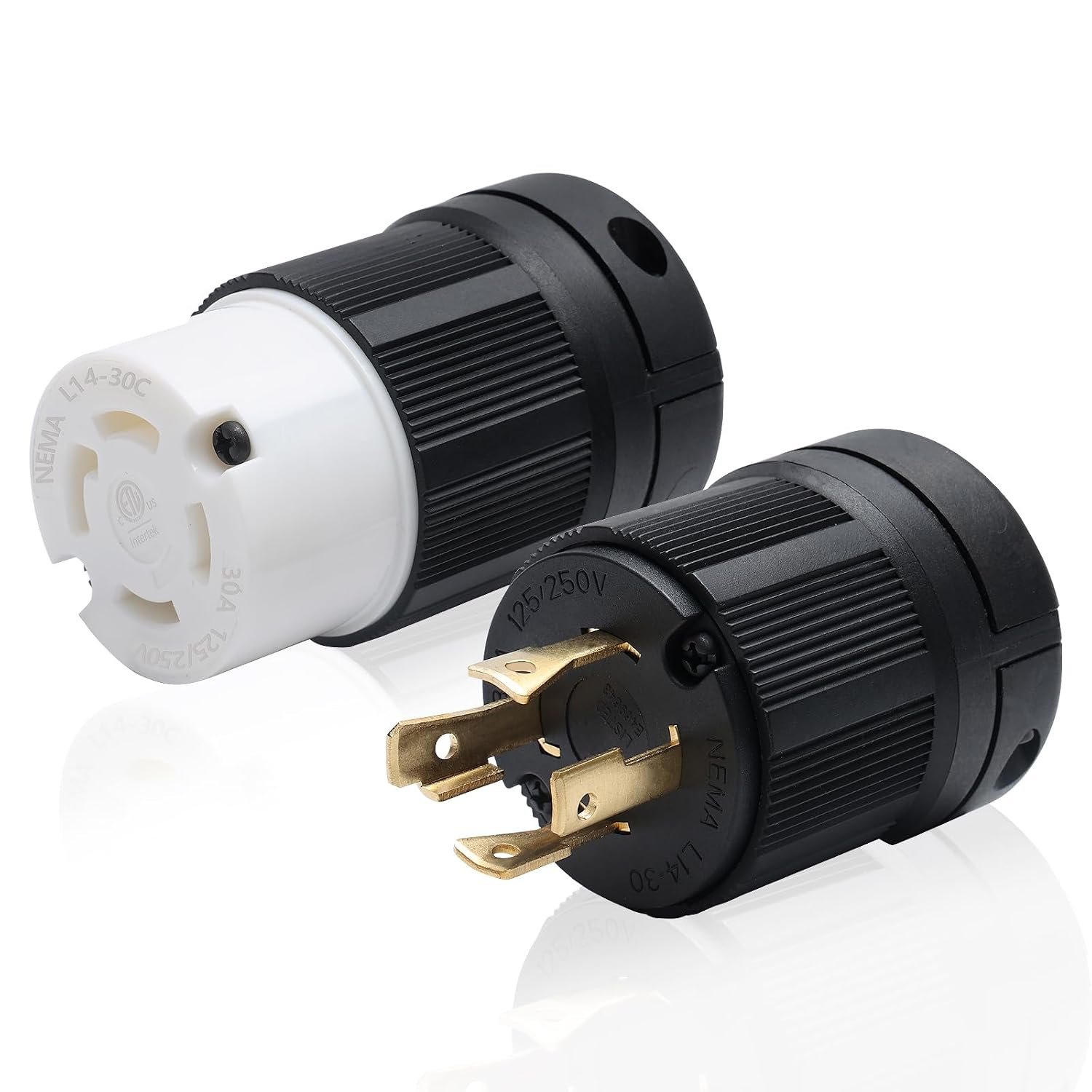 61oG4tHKOXL._SL1500_ STARELO 30Amp,Locking Plug/ Connector for Generator Set,NEMA L14-30P & L14-30C,125/250V 3 Pole 4 Wire Grounding Electrical Replacement Industrial Grade...