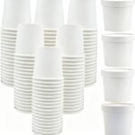 60 Pack 12 oz White Paper Food Container with Lids, To Go Soup Containers Dessert Bowl, Microwave and Freezer Safe Paper Ice Cream Cups for Parties, Christmas, Takeout, Picnics