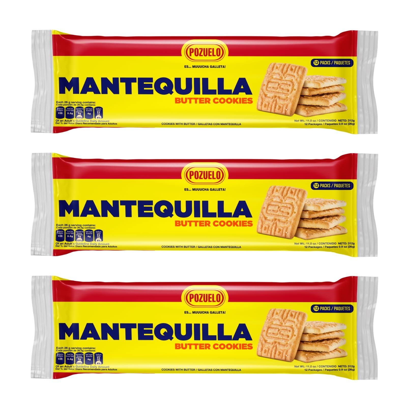 711DrXTv+8L Pozuelo Mantequilla, Butter Cookies, 11.0 oz (3 Pack)