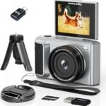 ARNSSIEN Digital Camera 4k, 180° Flip Screen, 16X Zoom, 2.8" Screen