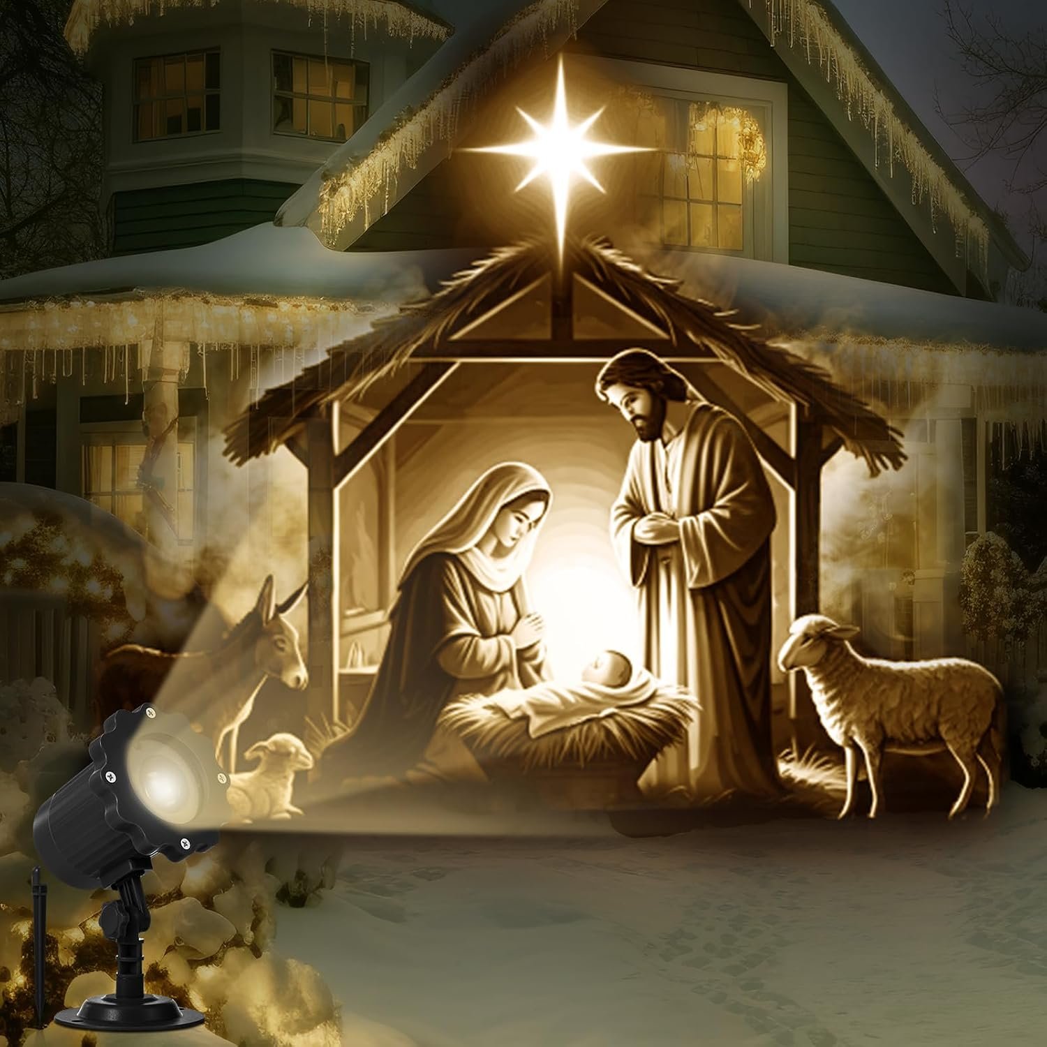 717Q7bk1z-L._AC_SL1500_ Treela Nativity Scene Projector Light Outdoor Christmas Decoration