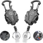2Pack Heavy Duty Retractable Keychain, Unbreakable Construction