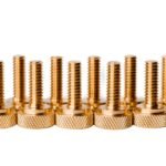 10 Pack of 1/4-20 Brass Knurled Thumb Screws 3/4" Thread Length
