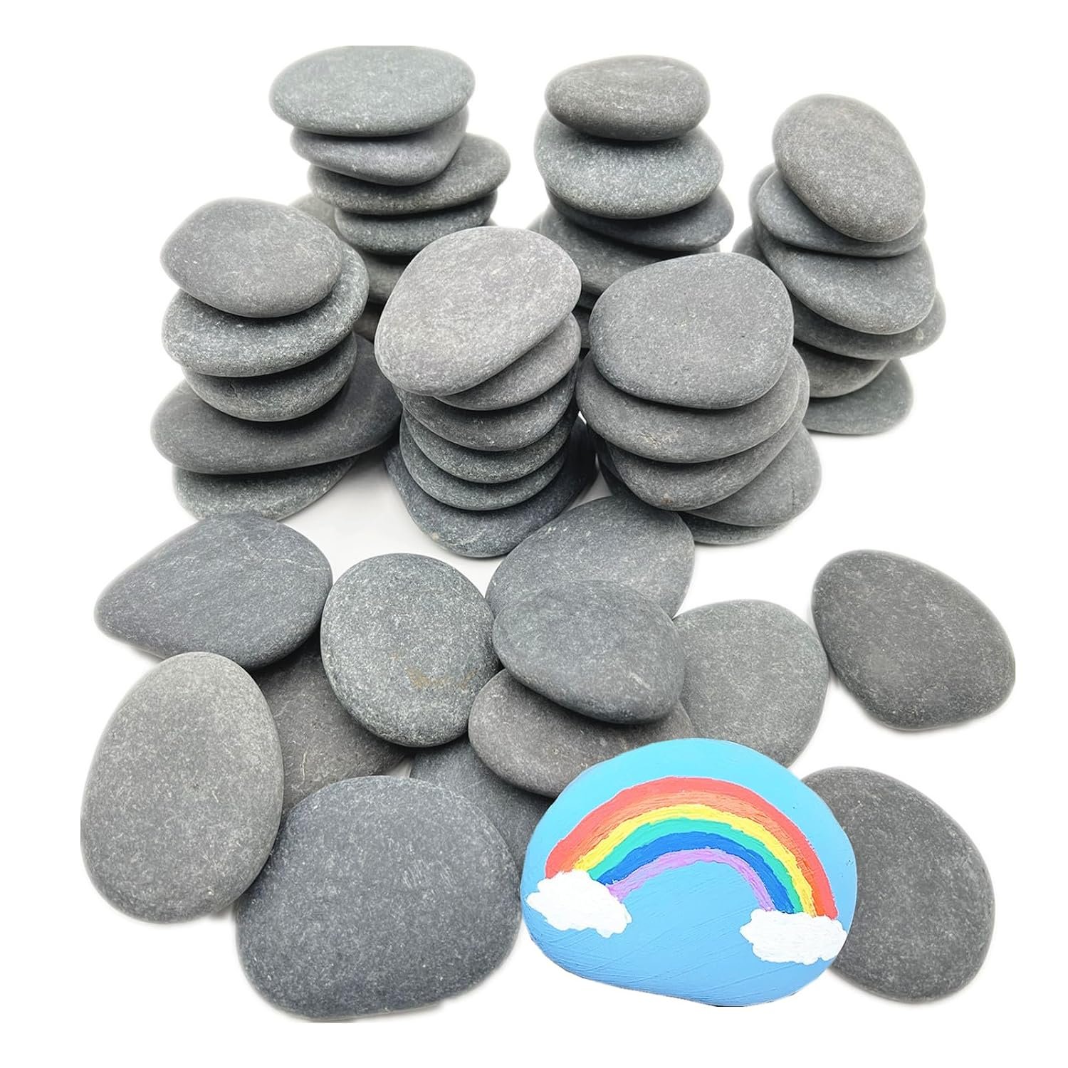 71HdP6z8PJL._SL1500_ Lifetop 50 PCS Rocks Bulk for Painting, 2"-3" Natural River DIY Flat & Smooth Kindness Stones for Crafts, Decoration, Medium Rocks for Painting,Hand Picked