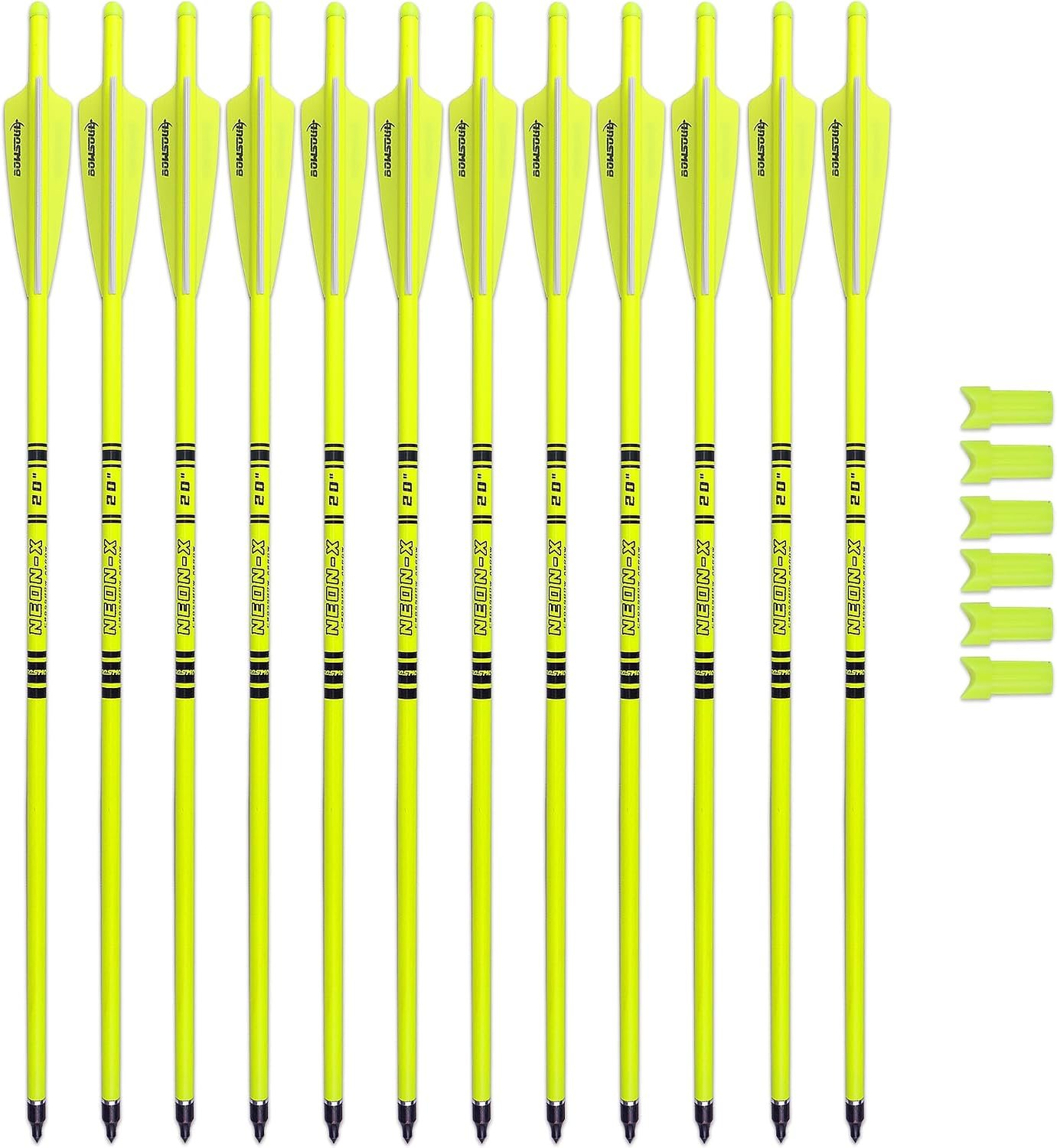 71L22SkVbdL._AC_SL1500_ (1) Crossbow Bolts 20inch Fluorescence Color Carbon Crossbow Hunting Arrows with 4" Vanes and Replaced Arrowhead(12 Pack)