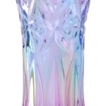 WHJY 9 inch Crystal Glass Colorful Vase for Centerpieces,Smoking, Flower Arrangements,Home Decor,Wedding or Gift Phoenix Tail Shape Thickened and Heavy