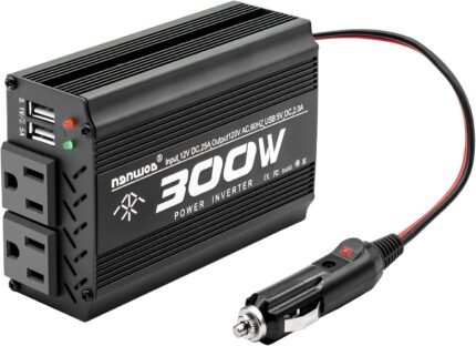 300 Watt Power Inverter car Small Inverter Rate 300W / Peak 600W DC12V to AC 110V RV Portable Inverter for Camping Charging dc to ac Vehicle Power Inverter-Black(300W)