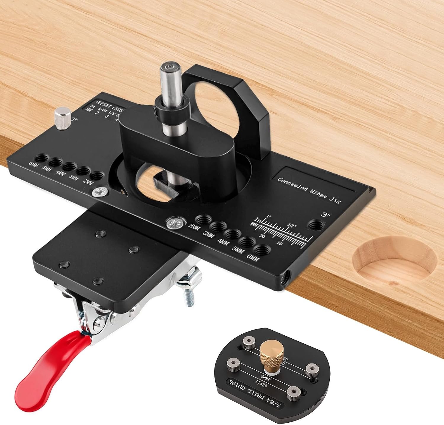 71QCOO6oaHL._AC_SL1500_ Cabinet Hinge Jig, 35mm Metal Concealed Hinge Jig with Dust Vacuum Adapter
