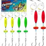 Catfish Rigs Take Down Rigs for Catfish Float Rigs with Rattles Santee Rig Circle Hooks 6/0 8/0 Ready to Use Catfishing Tackle 6pcs