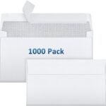 1000 Pack #6-3/4 Security Envelopes Self Seal - 3-5/8 x 6-1/2 Inch White Business Envelopes Peel and Seal Closure, 28 LB Windowless Security Tinted Envelope Bulk