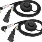 FIRMERST Foot Switch Extension Cord, 6 Feet, Black, 2 Pack