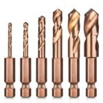 Matework M35 Cobalt Stubby Drill Bits Set, 6PCS Short Drill Bits for Metal | 6 Sizes 3/32"-1/8"-3/16"-1/4"-5/16"-3/8", 1/4" Hex...