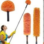 20 Ft+ High Reach Duster Kit with 3-13 ft Detachable Pole//High Ceiling Chenille, Microfiber & Cobweb Dusters & Cleaning Tool for Home Indoor & Outdoor
