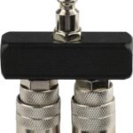 FORNAX 2-Way Straight Air Manifold Air Splitter, Line Type Air Compressor Splitter with 2 Couplers and 1/4" NPT Male Plug, Air Compressor Hose Splitter Quick Connect Socket