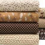 7PCS/lot Coffee Series Floral Cotton Fabric Quilting Patchwork Fabric Fat Quarter Bundles for Scrapbooking, Cloth Sewing, DIY Crafts, Handmade Bags, Pillows - 19.7X19.7inches