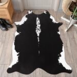 BENRON Small Faux Cowhide Rug, Cow Print Rug for Kitchen Hallyway 2.3x3.6ft
