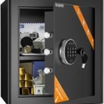 WASJOYE Fireproof Safe Box with Digital Keypad & Emergency Key, Secure Home Cabinet Safe for Cash, Documents, Watch and Passports, for Home, Office or Hotel Use (31D x 35W x 40HCM)