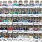 A Set of 45 Different Crystal Gemstones in Glass Bottles, Chakra Healing Crystals, Witchcraft Crystals, Metaphysic Tumbled Crystal Chip Chakra Stones Set