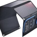 Solar Panels Charger with Digital Ammeter, BigBlue 28W SunPower Camping Solar Panel, Dual USB(5V/4A Overall), IPX4 Waterproof, Compatible with iPhone 13/11/Xs/X/8/7, iPad, Samsung Galaxy, Google Pixel