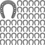 50 Pack Mini Horseshoes Cast Iron, 1.77x2 Western Decor