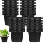 40 Pack 4 Inch Net Pots, Garden Slotted Mesh Net Cups, Plastic Orchids Pot Plant Nursery Basket with Wide Lip for Hydroponics