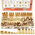 230PCS 6 Sizes Brass Compression Fittings Assortment kit