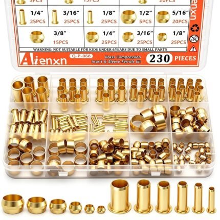 230PCS 6 Sizes Brass Compression Fittings Assortment kit
