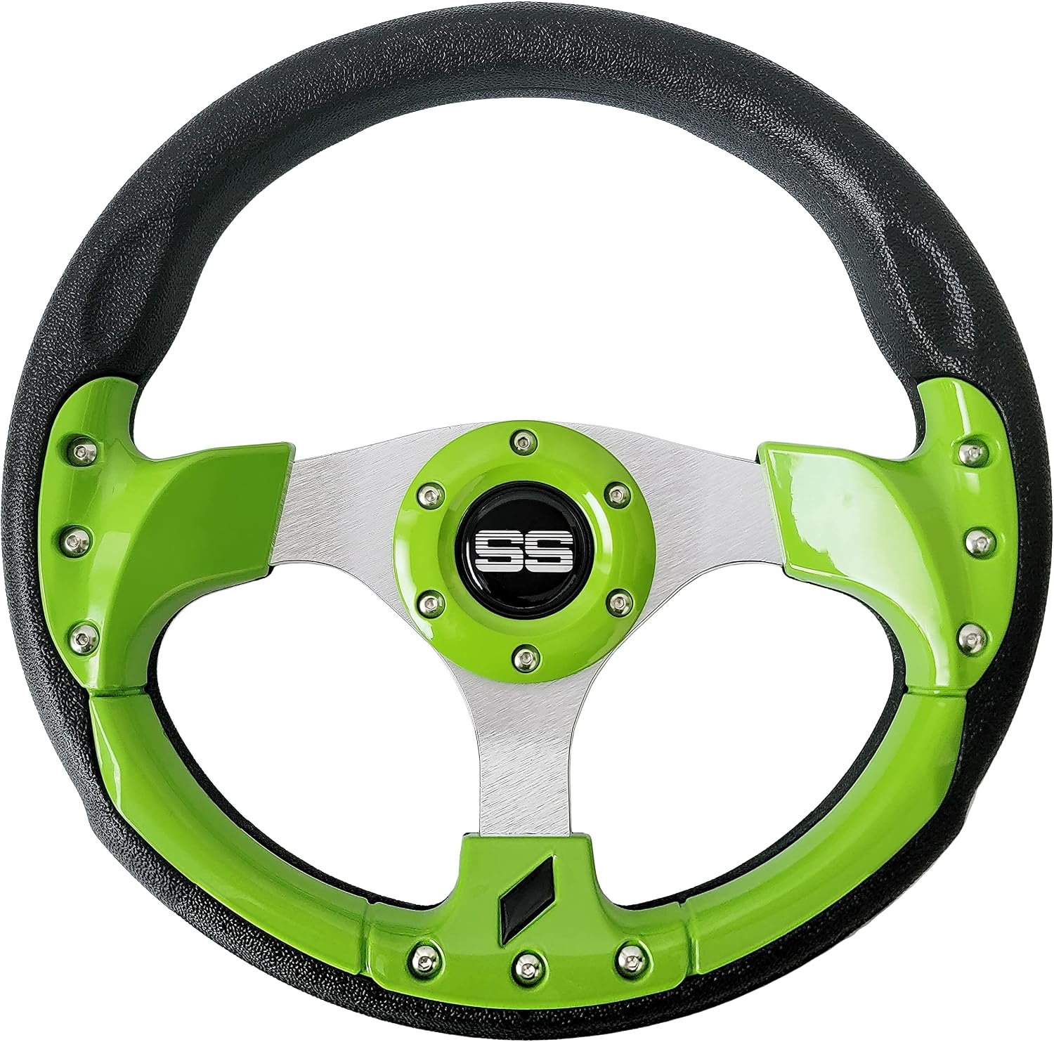 91J8P0BXmWL._AC_SL1500_ N2MU Golf Cart Steering Wheel 13 inch Universal for EZGO TXT RXV Club Car DS Precedent and Yamaha Green