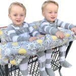 Twin Double Shopping Cart Cover for Baby Siblings with Carrying Case. Fit Wholesale Warehouse Grocery Stores Like Costco SAMS Club (Gray Medallion)