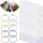 Card Holder for Yoto Cards Rings and Tabs, Yoto Card Case with 100 PCS Self Adhesive Tabs and 10 Loops, Kids Travel Organizer Storage Case for Yoto Accessories