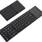 Foldable Bluetooth Keyboard with Touchpad & Number Pad, Portable Tri-Fold Wireless Keyboard for iPad Tablet Phone Laptop, Multi-Device Rechargeable Travel Keyboard for iOS Android Windows MacOS