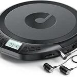 H-01 Portable CD Player with Earphones, Personal CD Discman Player for Home Car with Anti-Skip Shockproof Protection, Small CD Player with LCD Display for Music Lovers,Black